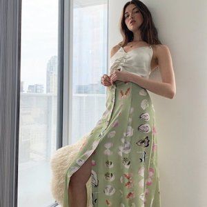 NFS Wilfred amelie skirt in sage frost/pink